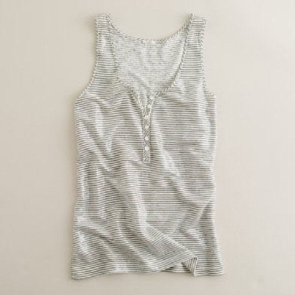 J. Crew Tops - J Crew Sparkly Sequin Striped Tank Top Gray White